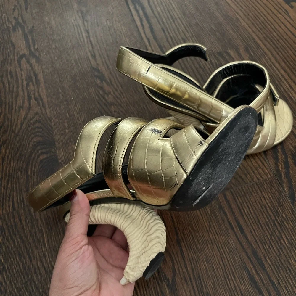 Givenchy Gold Croc-Embossed Heels - Picture 11 of 11